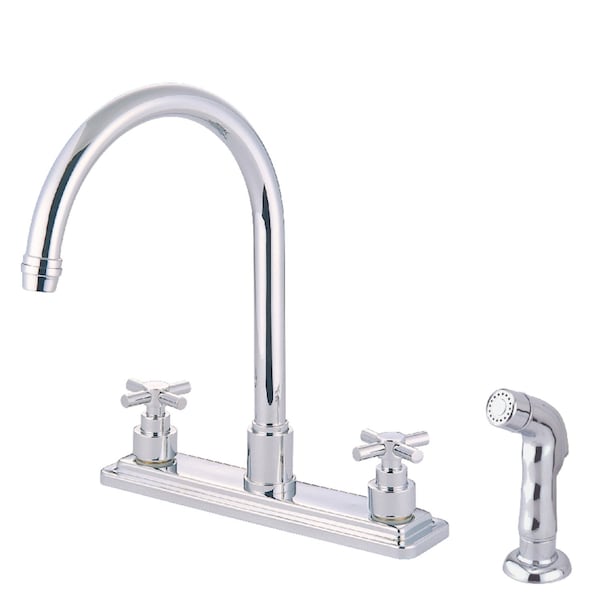 Kingston Brass KS8791EX 8" Centerset Kitchen Faucet, Polished Chrome KS8791EX - main